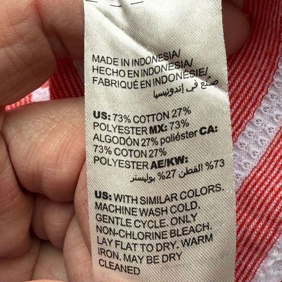 Chico's Xenergy Striped 3/4 Sleeve Shirt Red White Size 8/10 - Picture 10 of 10